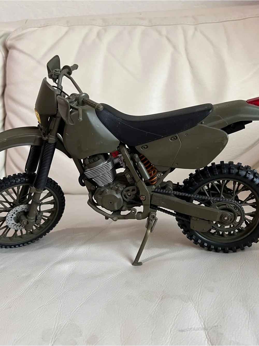 Olive Green Motorcycle Dirt Bike Realistic Ride-On Model